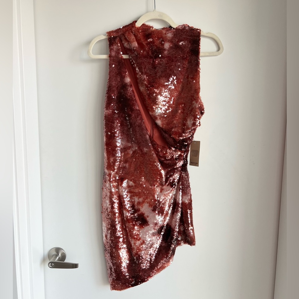 PLT Label Red-Pink Sequin Dress